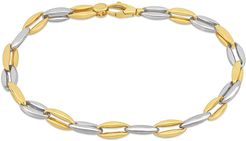 18K Italian Gold Two-Tone Oval Link Bracelet