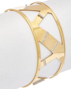 18K Italian Gold 0.50 ct. tw. Diamond High Polish Bangle Bracelet