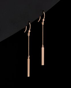 14K Italian Rose Gold Bar Drop Earrings