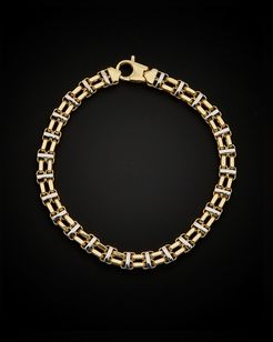 14K Italian Gold Two-Tone Railroad Bracelet