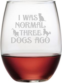 Susquehanna Glass Set of 4 Three Dogs Ago Stemless Wine Tumblers