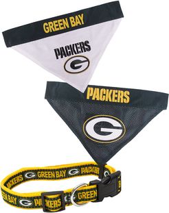 Pets First Green Bay Packers Collar & Reversible Bandana