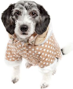 Pet Life Polka-Dot Couture-Bow Pet Hoodie Sweater