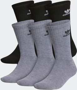 Trefoil Crew Socks 6 Pairs Medium Grey Heather L