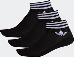 Trefoil Ankle Socks 3 Pairs Black 9-11