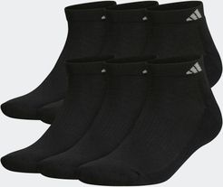 Athletic Cushioned Low-Cut Socks 6 Pairs Black 10-13