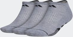 Cushioned 2 No-Show Socks 3 Pairs Medium Grey L