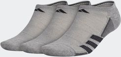 Superlite Stripe 2 No-Show Socks 3 Pairs Medium Grey L