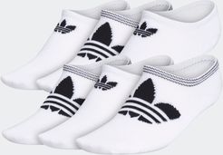 Trefoil Superlite Super-No-Show Socks 6 Pairs White M