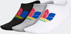 3D Trefoil No-Show Socks 3 Pairs Multicolor M