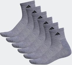 Athletic Cushioned Quarter Socks 6 Pairs XL Medium Grey XL