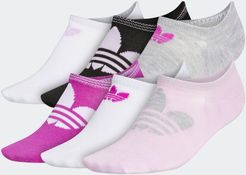 Trefoil Superlite No-Show Socks 6 Pairs Light Purple M