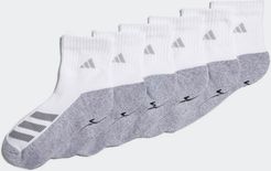 Cushioned Angle Stripe Quarter Socks 6 Pairs White M