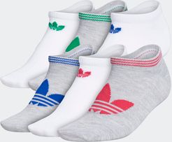Trefoil Superlite No-Show Socks 6 Pairs Light Grey M