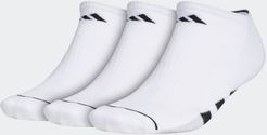 Cushioned 2 No-Show Socks 3 Pairs White L