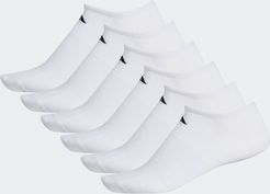 Superlite No-Show Socks 6 Pairs White L