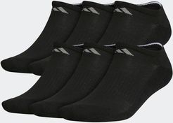 Athletic Cushioned No-Show Socks 6 Pairs Black 10-13