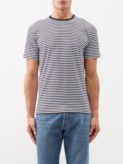 Striped Cotton-jersey T-shirt - Mens - Blue Stripe