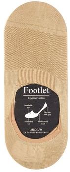 Footlet Cotton-blend Shoe Liners - Mens - Light Khaki