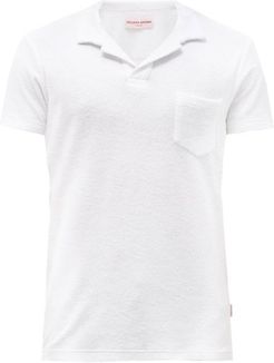 Terry-towelling Cotton Polo Shirt - Mens - White