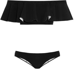 Mira Flounce Ruffled Bikini - Womens - Black