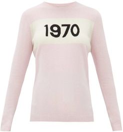1970-intarsia Cashmere Sweater - Womens - Light Pink