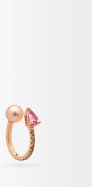 Perle Diamond, Sapphire & 14kt Rose-gold Ear Cuff - Womens - Rose Gold