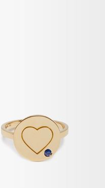 Heart Sapphire & 18kt Gold Ring - Womens - Yellow Gold