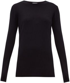 Long-line Fine-knit Cashmere Sweater - Womens - Navy