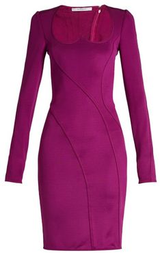Sweetheart-neckline Stretch Mini Dress - Womens - Purple