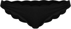 Antibes Scallop-edged Bikini Briefs - Womens - Black