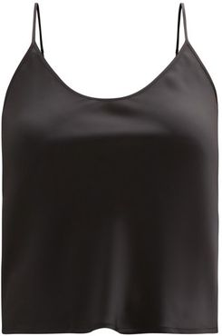 Scoop-neck Silk-satin Cami Top - Womens - Black