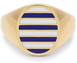 Enamel & 18kt Gold Ring - Womens - Blue