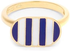 Enamel & 18kt Gold Ring - Womens - Blue