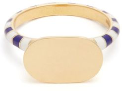 Enamel & 18kt Gold Ring - Womens - Blue