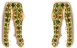 Diamond & 18kt Gold Earrings - Womens - Green