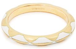 Enamel & 18kt Gold Ring - Womens - White