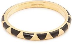 Enamel & 18kt Gold Ring - Womens - Black
