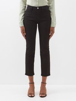 Le High High-rise Cropped Straight-leg Jeans - Womens - Black