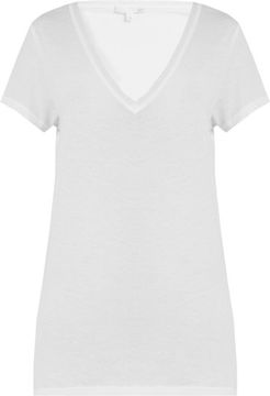 V-neck Cotton Pyjama Top - Womens - White