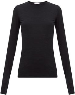 Long-sleeved Slubby Cotton-jersey T-shirt - Womens - Black