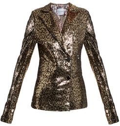 Sequin-embellished Notch-lapel Blazer - Womens - Animal