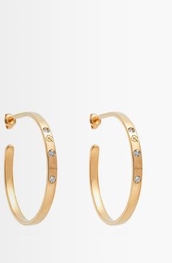 Topaz & 18kt Gold Hoop Earrings - Womens - Yellow Gold