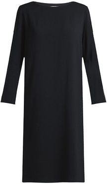 Larina Crepe Tunic Dress - Womens - Black