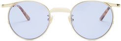 Round Metal Sunglasses - Mens - Gold