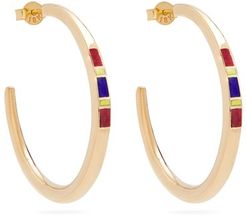 Saxony Enamel & 18kt Gold Earrings - Womens - Gold