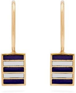Enamel & 18kt Gold Earrings - Womens - Blue