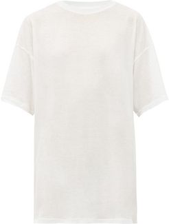 Long-line Cotton-jersey T-shirt - Womens - White
