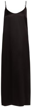 Lunga Scoop-neck Silk-satin Slip - Womens - Black