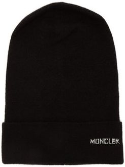 Logo Cashmere Beanie Hat - Womens - Black